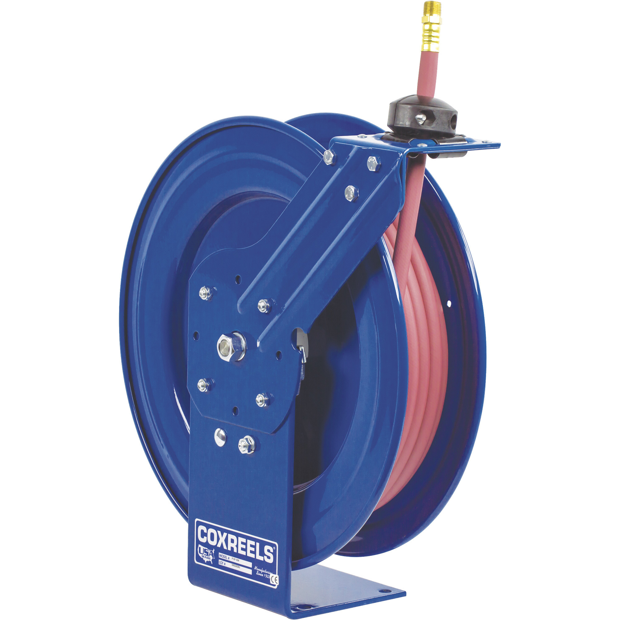 Coxreels P Series Air/Water Hose Reel, With 1/2in. x 25ft. PVC Hose, Max. 300 PSI, Model# P-LP-425